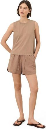 Pact Organic Cotton Vintage Jersey Relaxed Tank in Washed Driftwood Brown at Nordstrom, Size Small