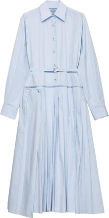 Prada Abito plissettato in popeline - Blu