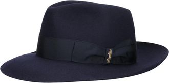Borsalino Alexander Alessandria Vilt Brede Rand - Heren - Hoeden - Blauw - 62 CM - Accessoires