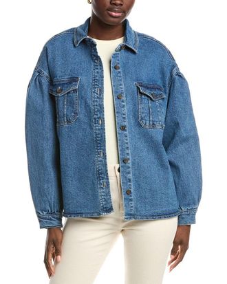 French Connection Penelope Denim Puff Sleeve Shirt Jacket