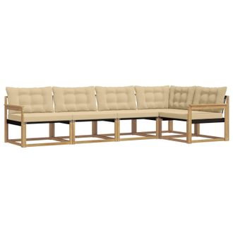 vidaXL Conjunto De Sof&aacute;s De Exterior Con Coj&iacute;n 5 Pcs Y Beige Vidaxl