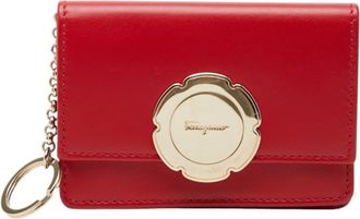 Ferragamo Red Color Leather Wallet (Bi-Fold) (Pre-Owned)