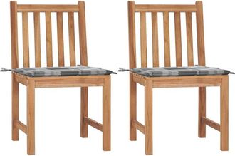 vidaXL Sillas De Jard&iacute;n 2 Unidades Madera Maciza De Teca Con Cojines Vidaxl