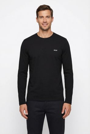 HUGO BOSS Langarmshirt BOSS Mix&Match LS, Herren, Gr. 3XL, schwarz 001, Single Jersey, Obermaterial: 95% Baumwolle, 5% Elasthan, regular fit, Rundhals, eingeset