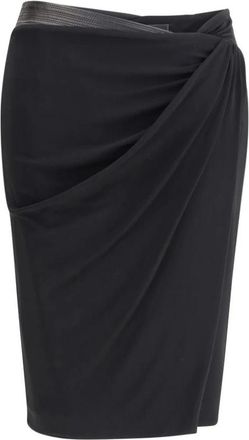Versace Gedrapeerd Jersey Rok - Dames - Korte rokken - Zwart - M - Rokken