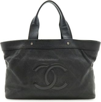 Chanel Leather Shoulder Bag Tote Bag (Pre-Owned)