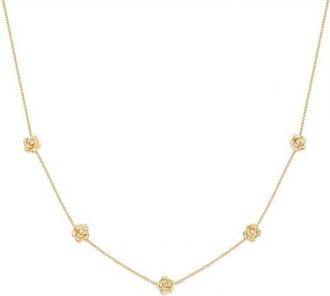 Made by Mary Cubic Zirconia Birthstone Flower Station Necklace in Gold June at Nordstrom