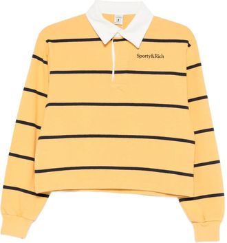 Sporty & Rich Gestreepte polotop met lange mouwen - Geel