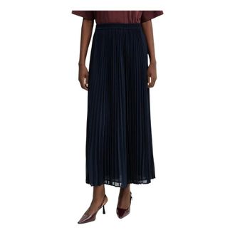 Michael Kors Rokken, Dames, Blauw, M, Polyester, Pliss&eacute; Maxi Rok