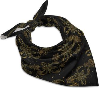 Generic Scorpion with Lotuses Mandala Womens Fashion Scarves Silk Like Head Scarf Satin Square Bandana Kerchief Great Gift 18x18