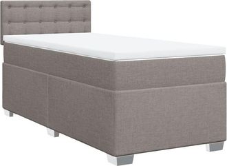 vidaXL Vidaxl - Box Spring Bed with Mattress Taupe 90x200 cm Fabric
