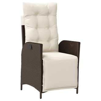 vidaXL Sill&oacute;n Reclinable De Jard&iacute;n Con Reposapi&eacute;s Rat&aacute;n Pe Marr&oacute;n Vidaxl