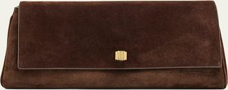 Khaite Audrey Flap Suede Clutch Bag