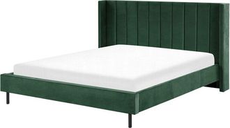 Beliani Beliani - Cama Con Somier De Terciopelo Verde Oscuro 180 X 200 Cm Listones Moderno Villette