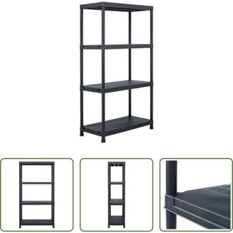 vidaXL Scaffale per salotto - Scaffale Nero 100 kg 60x30x138 cm in Plastica