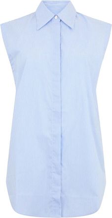 Moorer Losna Sleeveless Shirt - female - Moorer - Shirts - Blue - XS - Blouses & Shirts