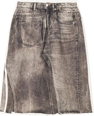 Tory Burch Gonna midi svasata denim - Marrone