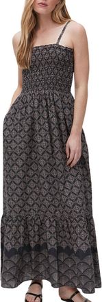 Michael Stars Womens Alejandra Smocked Maxi Dress In Black Combo