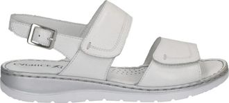 Caprice Witte Open Platte Sandalen Vrouwen - Dames - Sandalen - Wit - 37 EU - Schoenen