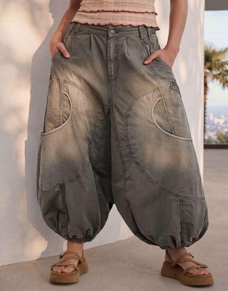 Desigual Fluid - Pantaloni cargo fluidi verdi-Verde