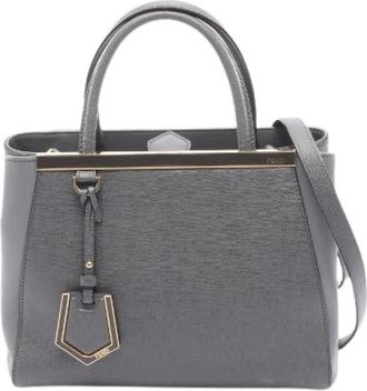 Fendi Pre-owned Handbags, female, Gray, Size: ONE SIZE Pre-owned Petite 2Jours Leather 2way Handbag