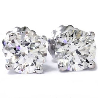 Pompeii3 3 Cttw Diamond Studs With Screw Backs 14k White Gold Lab Grown