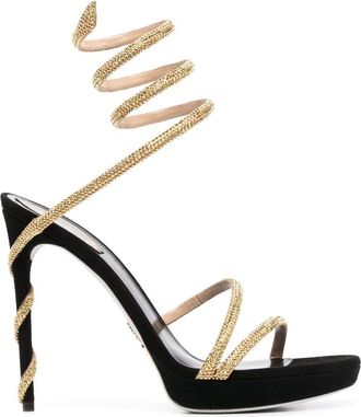 Rene Caovilla Cleo Crystal-Embellished Sandals - Womens - Suede