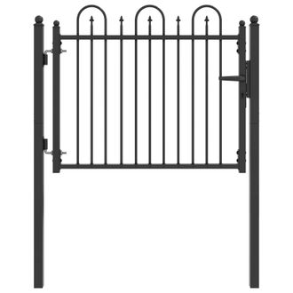 vidaXL Puerta De Cerca Horst 100 X 75 Cm Metal Negro Con Cerradura Vidaxl
