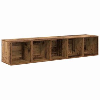 Berkfield Home TV Cabinet Set Wall-mounted with Storage 2 pcs Old wood 37 x 37 x in Brown