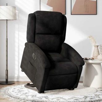 vidaXL Vidaxl - Sill&oacute;n El&eacute;ctrico Reclinable Elevable De Terciopelo Negro