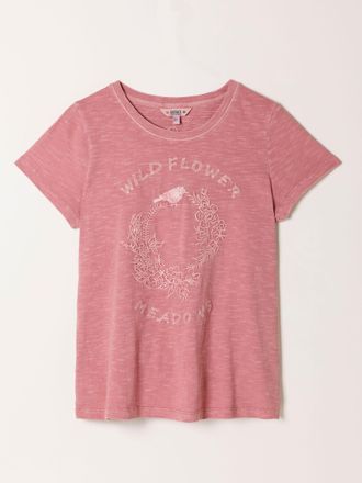 Fat Face FatFace Wild Meadow Graphic T Shirt in Pink