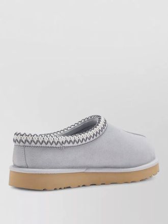 UGG embroidered trim round toe rubber sole slippers