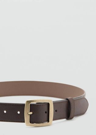 Mango Cintura fibbia quadrata cioccolato - Donna - XL - MANGO
