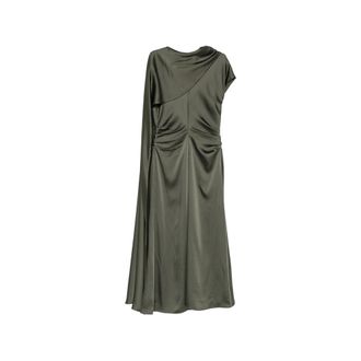 SIMKHAI Draped Asymmetric Midi Dress