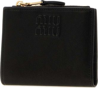 Miu Miu Womens Black Nappa Leather Wallet Nero Portafogli