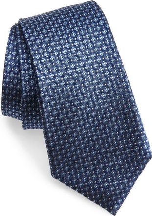 Canali Floral Silk Tie in Bright Blue at Nordstrom