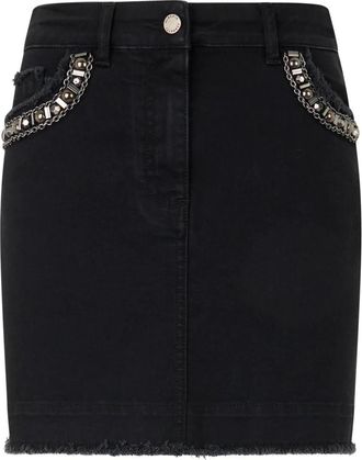 Alberta Ferretti Denim Mini Rok - Dames - Spijkerrokken - Zwart - 2XS - Denim - Rokken