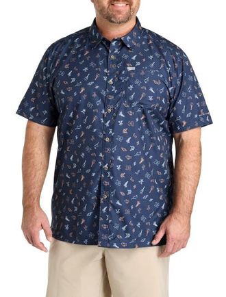 Columbia Big & Tall PFG Super Slack Tecas Sport Shirt in Navy at Nordstrom, Size Xx-Large