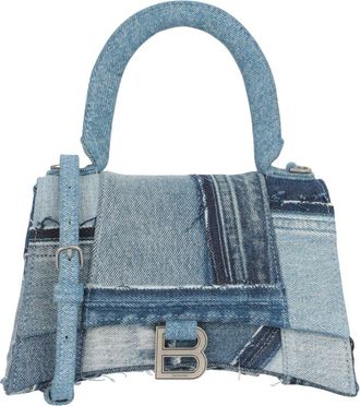 Balenciaga Hourglass Denim Patchwork Top Handle Bag