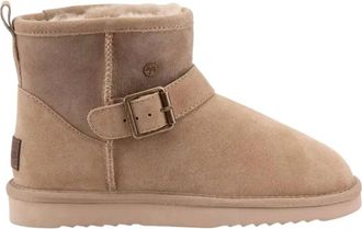 Warmbat Wallaby Buckle Suede - Dames - Winterlaarzen - Beige - 38 EU - Wol - Schoenen