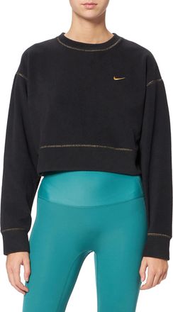 Nike Nike Womens Therma Icon Clash Sweatshirt, Black/Metallic Gold, M
