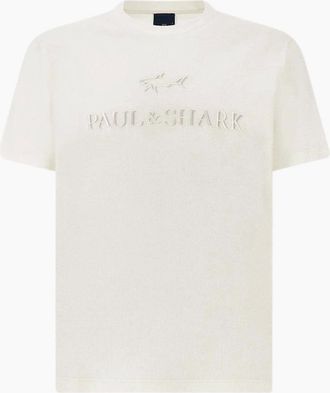 Paul & Shark Mens Paul & Shark Chest Logo T-Shirt 108 White - Size: 38