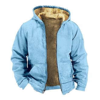 Generic Mens Fleece Jackets Full Zip,Cardigans for Men Uk Zip Up Hoodie with Hood Sherpa Fleece Jackets Men Fleece Hoodie Long Sleeve Windproof Warm Tops Thic