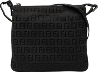 Fendi Pre-owned Canvas Crossbody Tas - Dames - Vintage Schoudertas - Zwart - ONE Size - Vintage