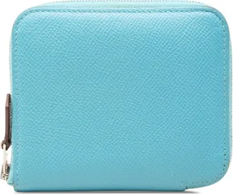 Herm&egrave;s Blue Epsom Leather Wallet (Bi-Fold) (Pre-Owned)