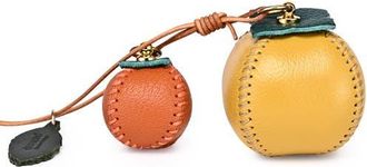 OLD TREND Persi Genuine Leather Botanical Fruit Charm in Mustard & Terra Cotta at Nordstrom