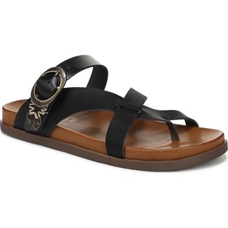 Blowfish Lilac Strappy Slide Sandal in Black Faux Nubuck at Nordstrom Rack, Size 11