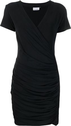 Gianfranco Ferre 2000s gathered detailing short-sleeved dress - women - Polyester/Elastane - S - Black