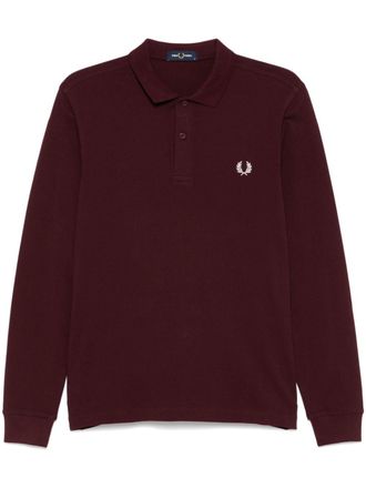 Fred Perry Poloshirt met geborduurd logo - Rood