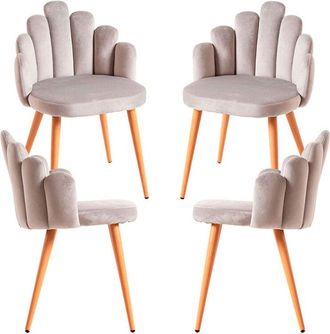 Regalos Miguel Regalos Miguel - Packs Sillas Comedor - Pack 4 Sillas Hand Terciopelo - Gris
